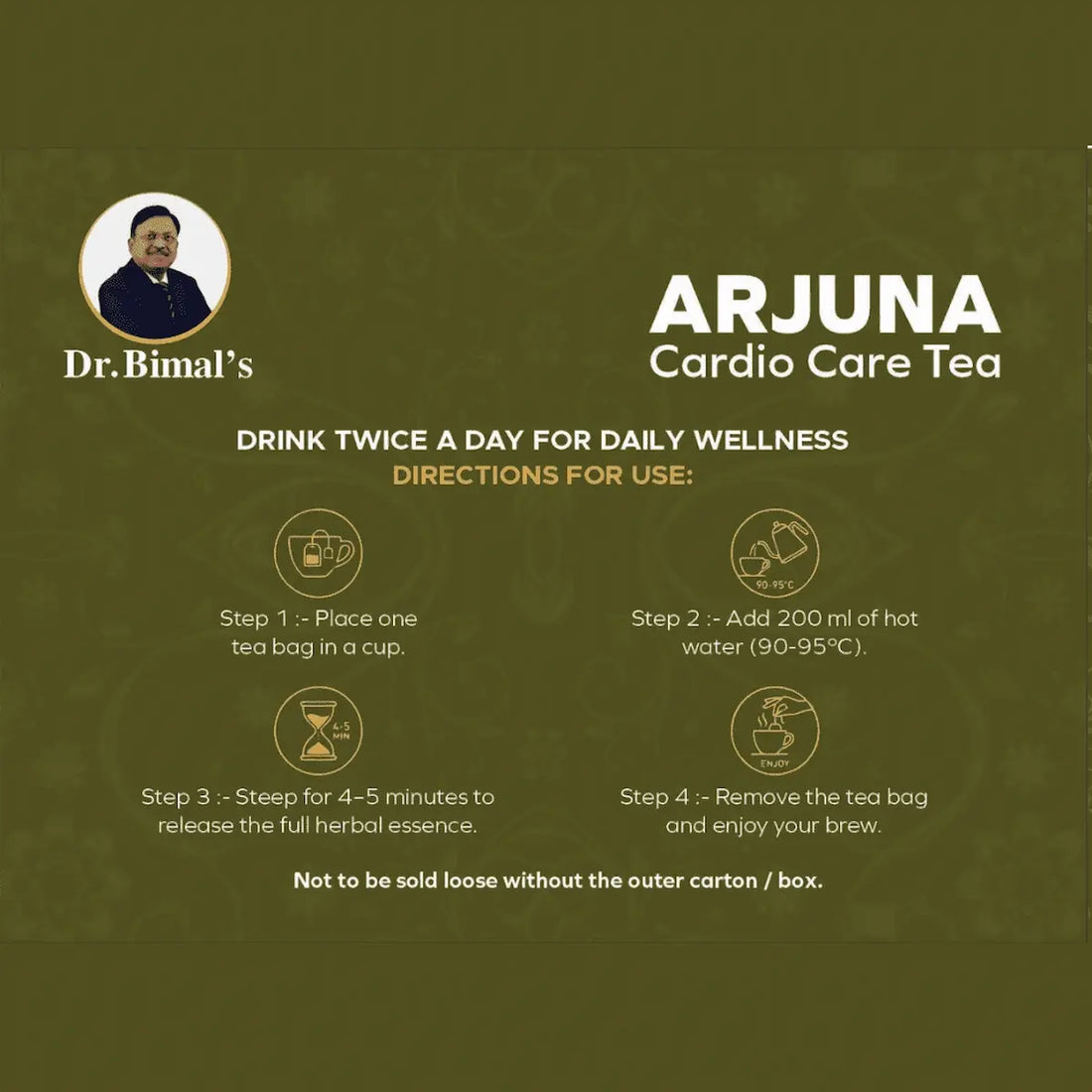 Dr. Bimal's Arjuna Cardio Care Tea with Ashwagandha, Shankhpushpi & Daalchini | 50 Tea Bags