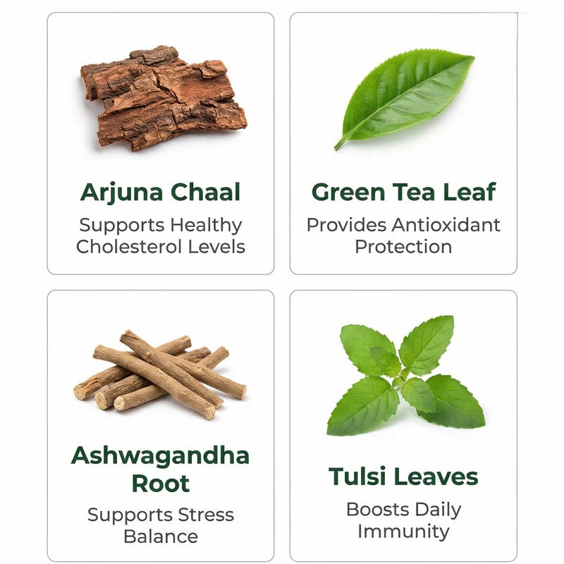 Dr. Bimal's Arjuna Cardio Care Tea with Ashwagandha, Shankhpushpi & Daalchini | 50 Tea Bags